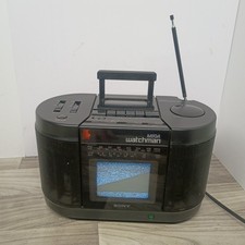 Vintage Sony Mega Watchman TV AM FM Radio Cassette FD-555 TESTED WORKS