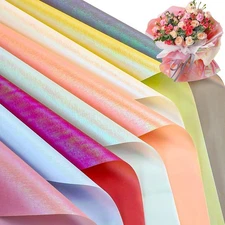 18 Sheets Iridescent Flower Wrapping Paper FOIMAS