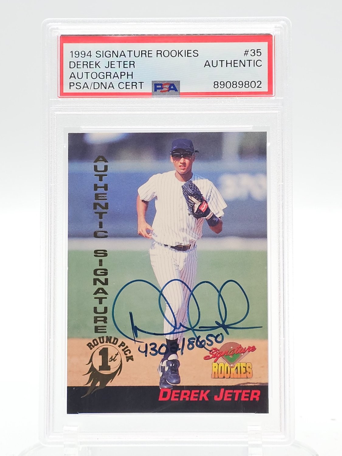 DEREK JETER 1994 SIGNATURE ROOKIES ROOKIE RC AUTO /8650 PSA AUTHENTIC Q4444