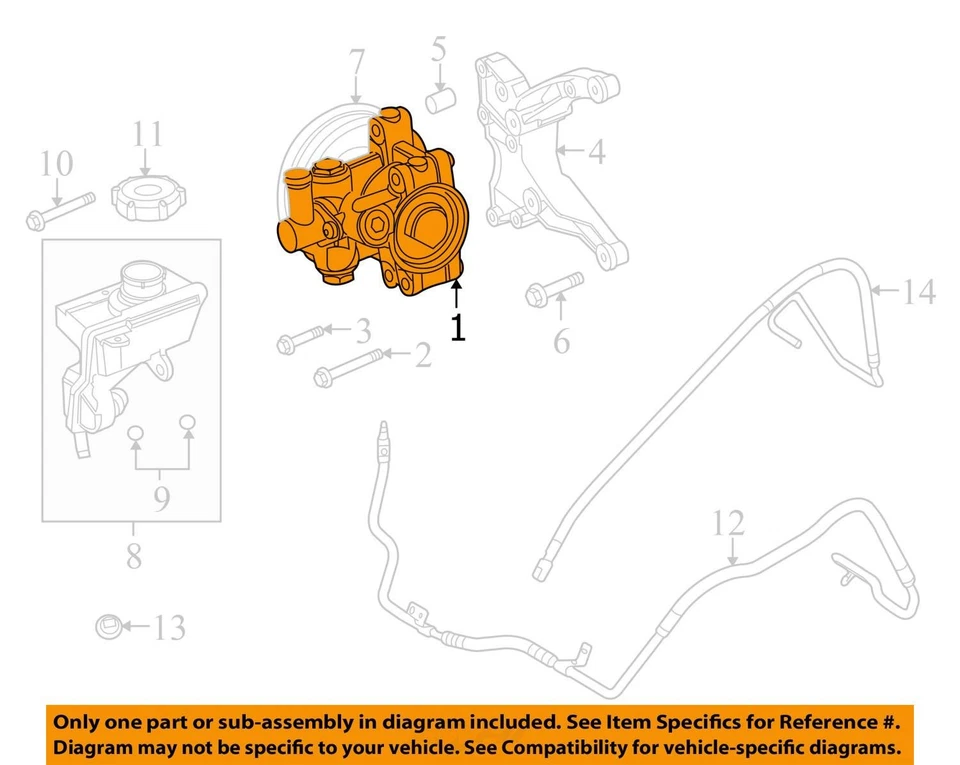2010 Ford Transit Connect Power Steering Pump OEM 96K Miles - LKQ402078558 Foto 4 de 4