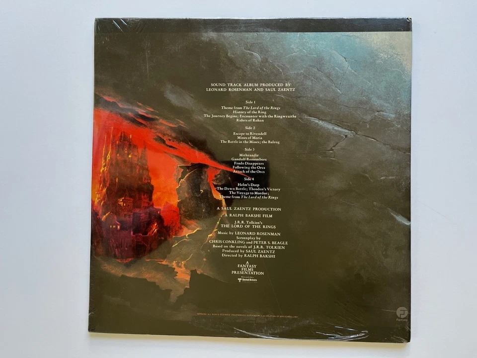 THE LORD OF THE RINGS Leonard ROSENMAN soundtrack 2 LP 1978 record SEALED Vinyl - Image 2 of 4