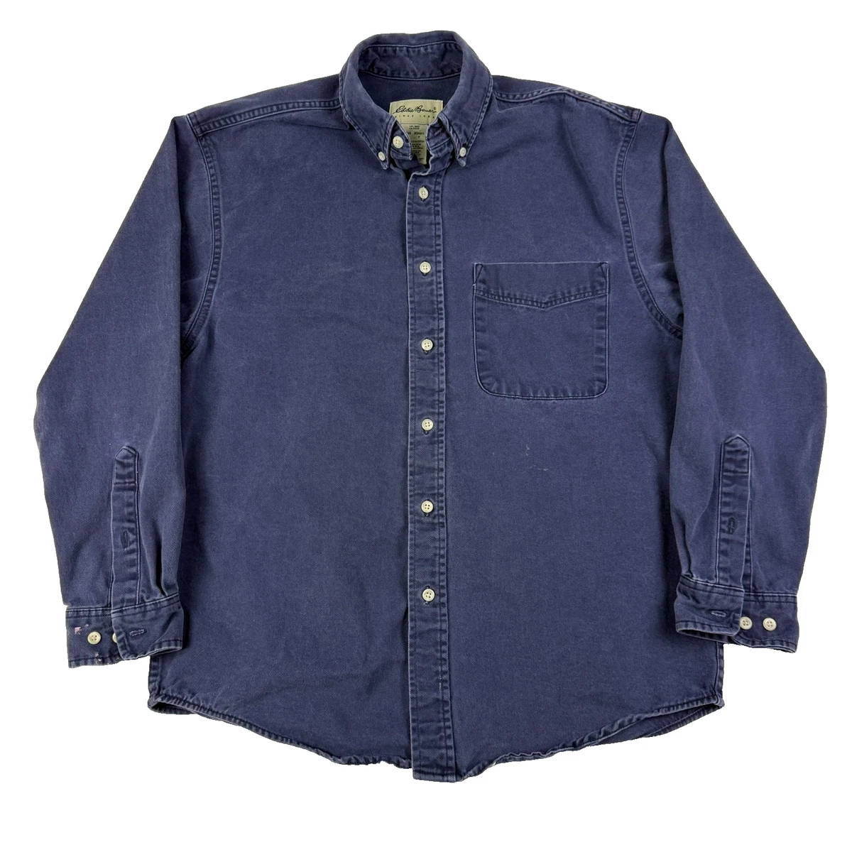 Chemise chamois vintage Eddie Bauer homme grande taille bleu