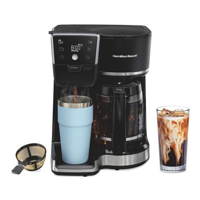 Hamilton Beach 2-Way 12 Cup Programmable Drip Hot and Iced Coffee Maker & Single