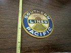 Southern Pacific Lines Railroad Post Cereal Tin Sign Train Metal Vintage 1950’s