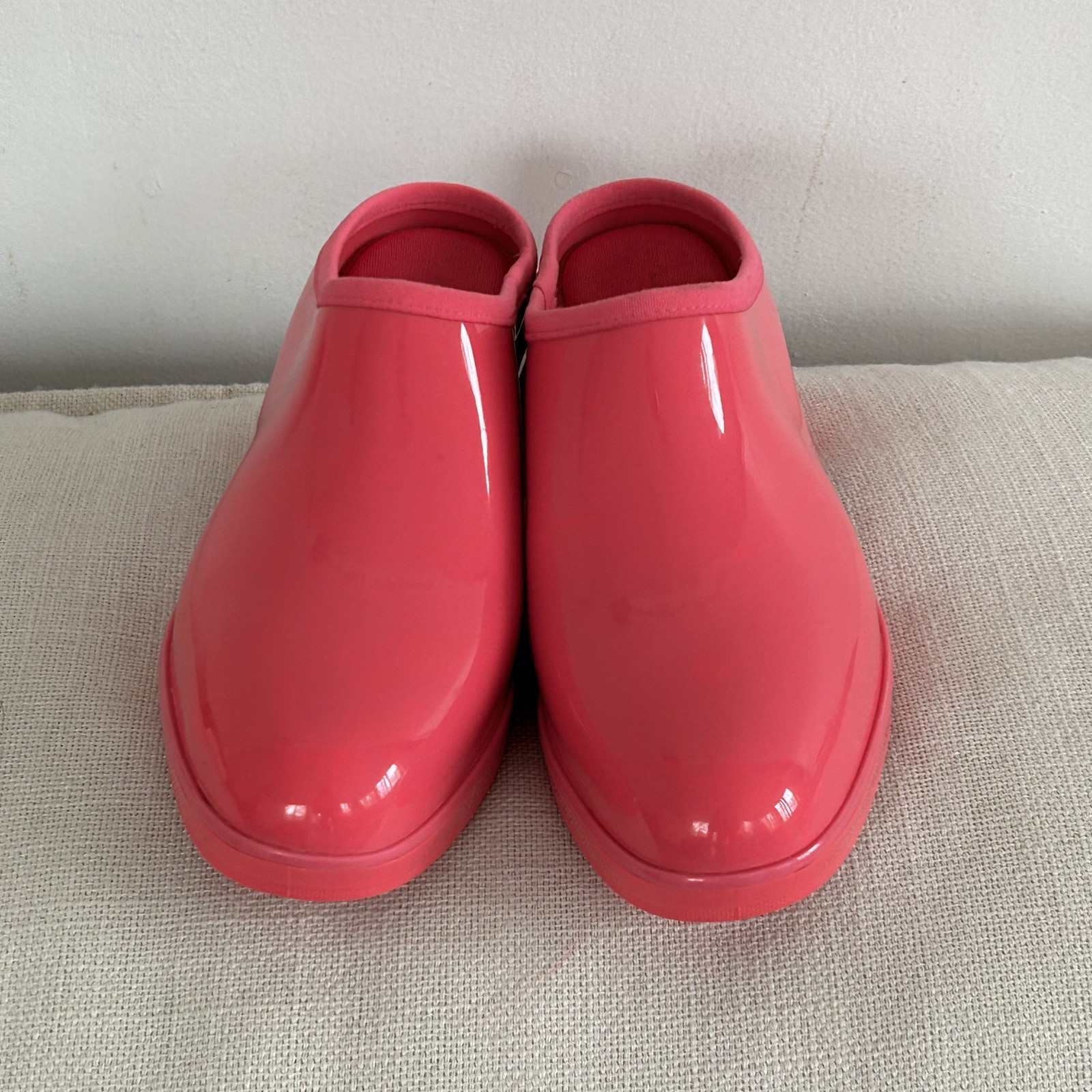 New Kate Spade Bubblegum Pink Puddle Garden Clogs Size 7 Mules Shoes Heels nwob thumbnail 2