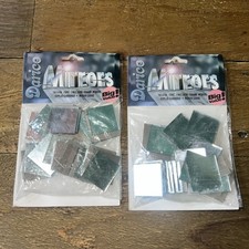 1 INCH DARICE SMALL SQUARE GLASS CRAFT MIRRORS 50 PIECES 2 bags of 25 