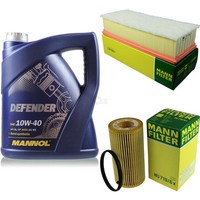 MANN-FILTER Inspektionspaket 5L Mannol Defender 10W-40 FüR Vw Golf V 2.0 Gti