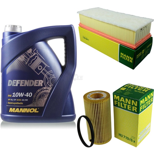 MANN-FILTER Inspektionspaket 5L Mannol Defender 10W-40 FüR Vw Golf V 2.0 Gti-image