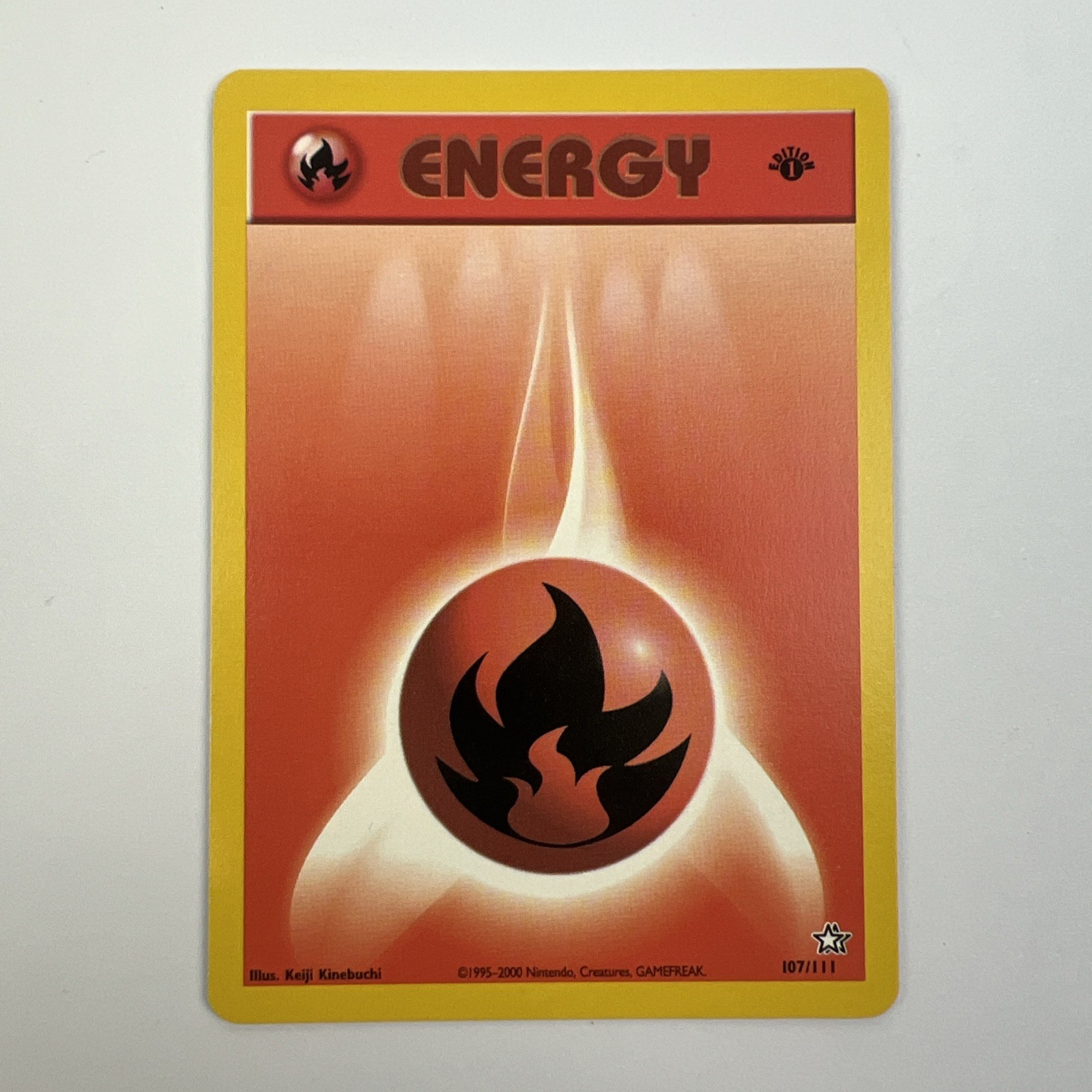 1st Edition Fire Energy Pokemon Neo Genesis 107/111 NM