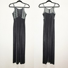 Vintage Adrianna Papell Velvet Long Maxi Dress Romantic Dark Fairy Phoebe