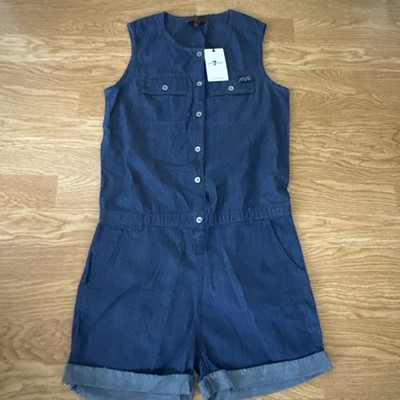 7 Seven For All Mankind Big Girl s   Denim Jean Romper Shorts Size Large 14-16