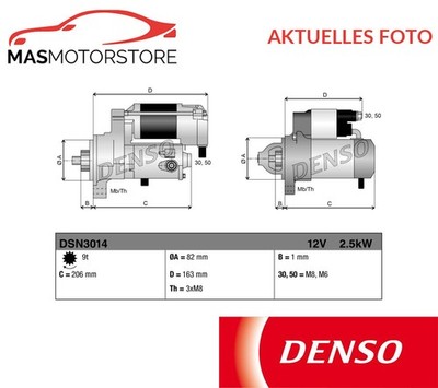 MOTOR ANLASSER STARTER DENSO DSN3014 P FÜR FIAT DUCATO 2.8 JTD 90KW