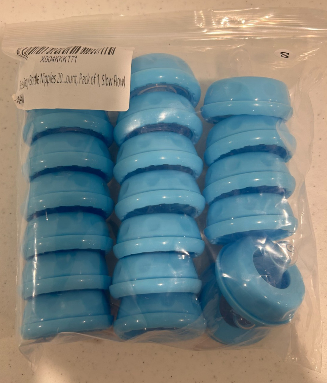 BOTTLE NIPPLES (20 Pack) Baby Blue Slow Flow New FREE SHIPPI
