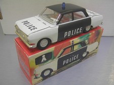 Plasticart tin friction Opel Rekord Police car made in East Germany rare NMIB
