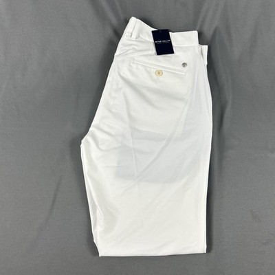 Peter Millar Golf Pants Crown Crafted 34 x 32 White Polyester Spandex MSRP $185