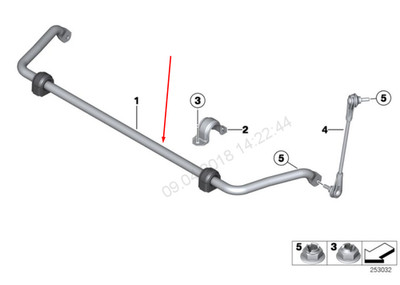 BMW 3 F30 Front Sway Bar Stabilisator 31356792137 6792137 2015 Neue Echtheit