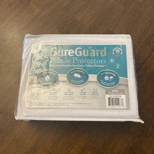 Set of 2 King Size SureGuard Pillow Protectors - 100% Waterproof New In Package