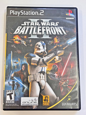 Star Wars Battlefront 2 PS2 Black Label   w/Registration card & Manual - CIB!