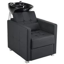 BarberPub Shampoo Chair with Backwash Ceramic shampoo Bowl Unit Station 9309