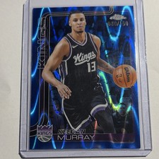 Keegan Murray 2025 Topps Chrome Blue Wave Refractor /1 50 Sacramento Kings #227