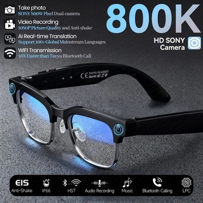 AI Smart Kamera Brille 4K Foto 1080P HD Videoaufnahme Musik Player Unisex