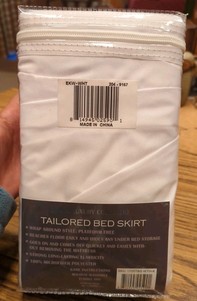 NEW Tailored Bed Skirt Hotel Luxury Collection King 16 Inch Drop White Color - Image 4 of 4