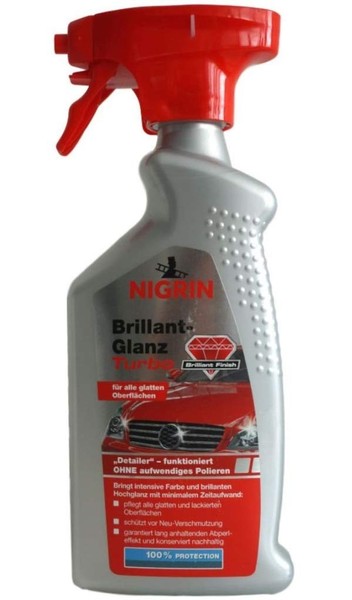 Nigrin Brillant-Glanz Turbo Detailer Spray Lackpflege Wachs Versiegelung 500 Ml-image