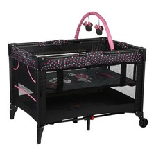 Disney Baby Minnie 3D Ultra Play Yard W Bassinet  Toy Bar  Playpen Travel Bag