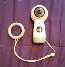 Samsung Gear 360 VR 15MP 360  Camera White/Gray Wi-Fi Bluetooth w/ Strap