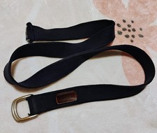 Vintage Polo Ralph Lauren D Ring Belt Navy Blue Canvas 46"