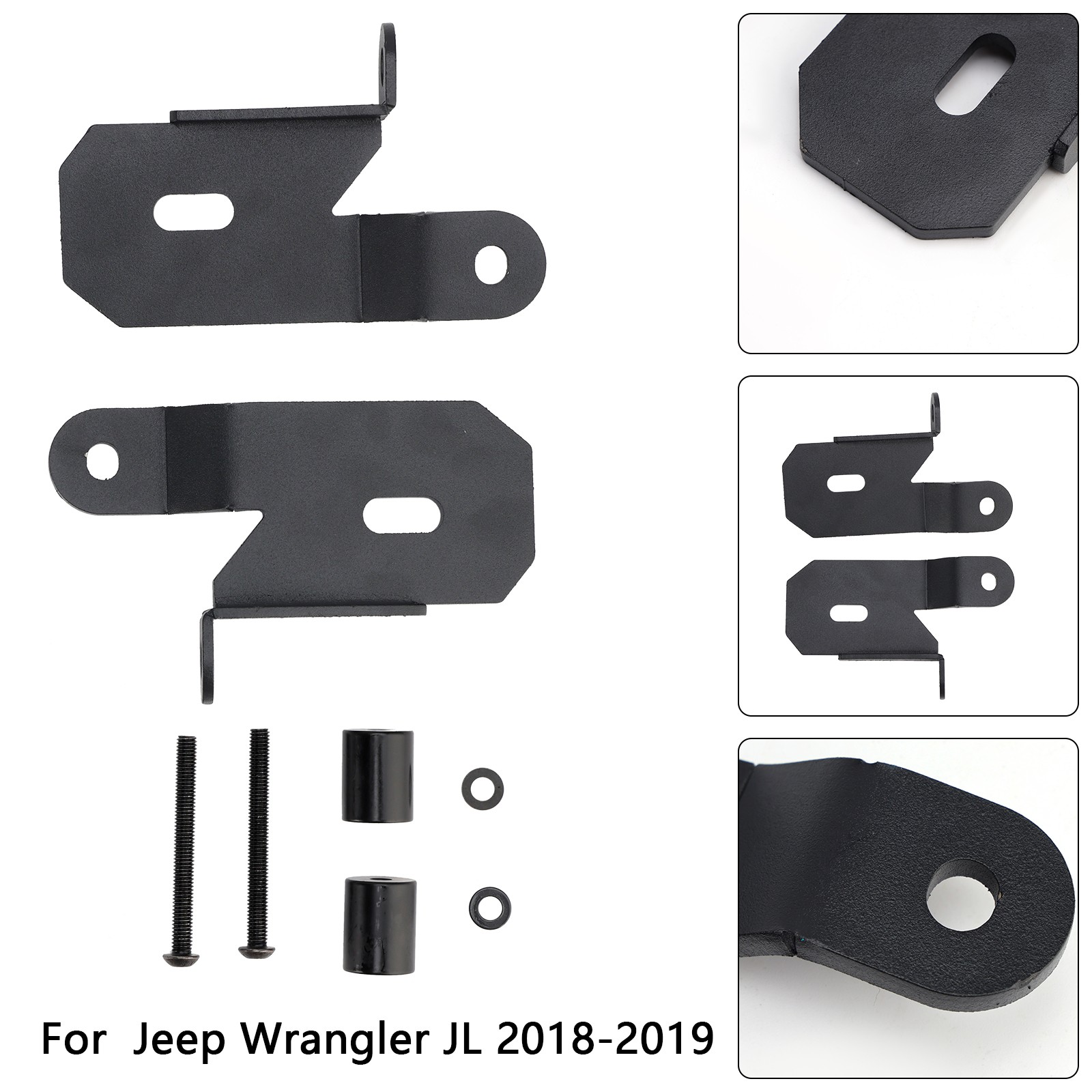 7318 A-Pillar Black Light Mount Brackets For Jeep Wrangler JL 2018-2019