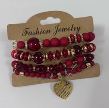 4 Pcs Atmospheric Retro Bohemian Bracelet Set   Layered Beaded Stretch...