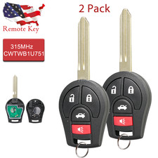 2 Replacement For 2013 2014 2015 2016 Nissan Sentra Remote Car Keyless Key Fob 2 Replacement For 2013 2014 2015 2016 Nissan Sentra Remote Car Keyless Key Fob
