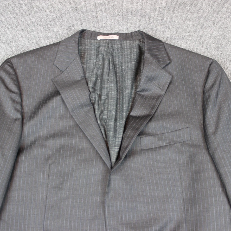 Hickey Freeman Suit Jacket Sport Coat Blazer 44L Gray 36X30 2 Piece Wool Silk - Image 3 of 4