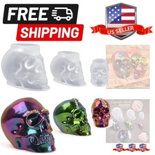 Skull , Set of Large, Medium, Small Silicone Skull Head Molds, 3D Silicone Mo...