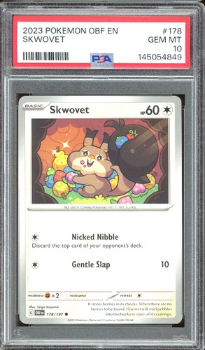 Pokemon TCG Scarlet & Violet Obsidian Flames #178 Skwovet PSA 10 - Picture 1 of 2