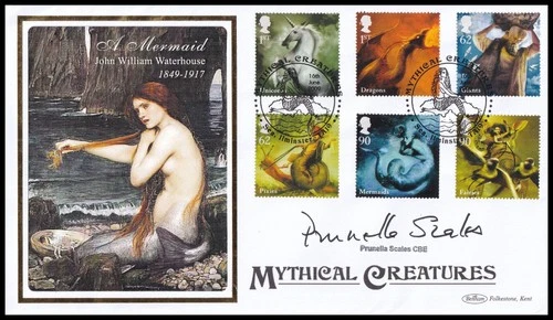PRUNELLA SCALES CBE Signed 2009 GB Mythical Creatues Benham FDC