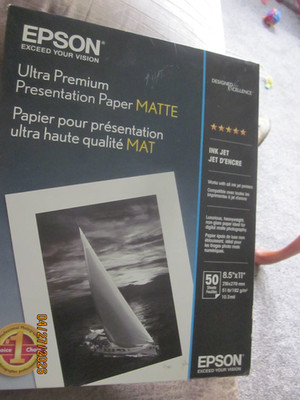 EPSON Ultra Premium Ink Jet Presentation Paper MATTE 8.5x11 Inches 50 Sheets