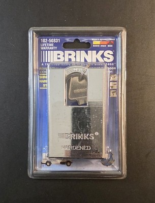 BRINKS   Shrouded Lock   2''/5OMM Hardened Solid Steel Shackle   Two Keys   New