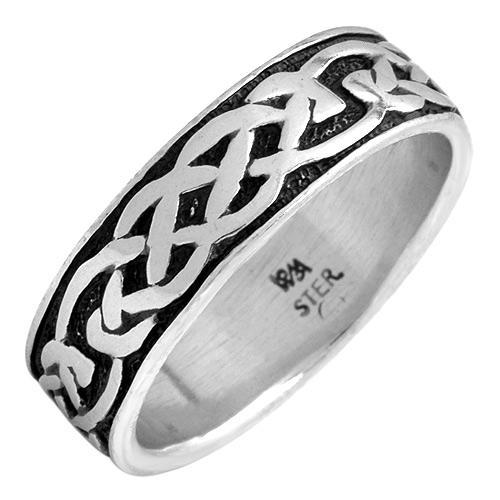 MENS TRINITY KNOT BAND RING IN 925 STERLING SILVER SIZE 12 eBay