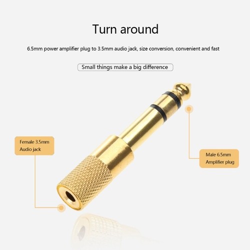 Stereo Adapter Gold-Plated Copper 6.35mm/0.25 inch Male to 3.5mm Female - Photo 6/8