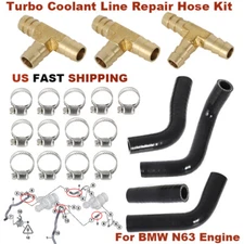Upgrade Turbo Coolant Line Repair Hose Kit For BMW N63 X5 X6 50iX 550i 650i 750i
