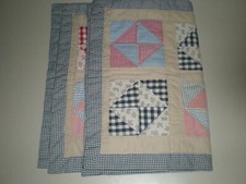 Sunham 2 Standard Pillow Shams Americana Farmhouse Gingham Patchwork Calico EC