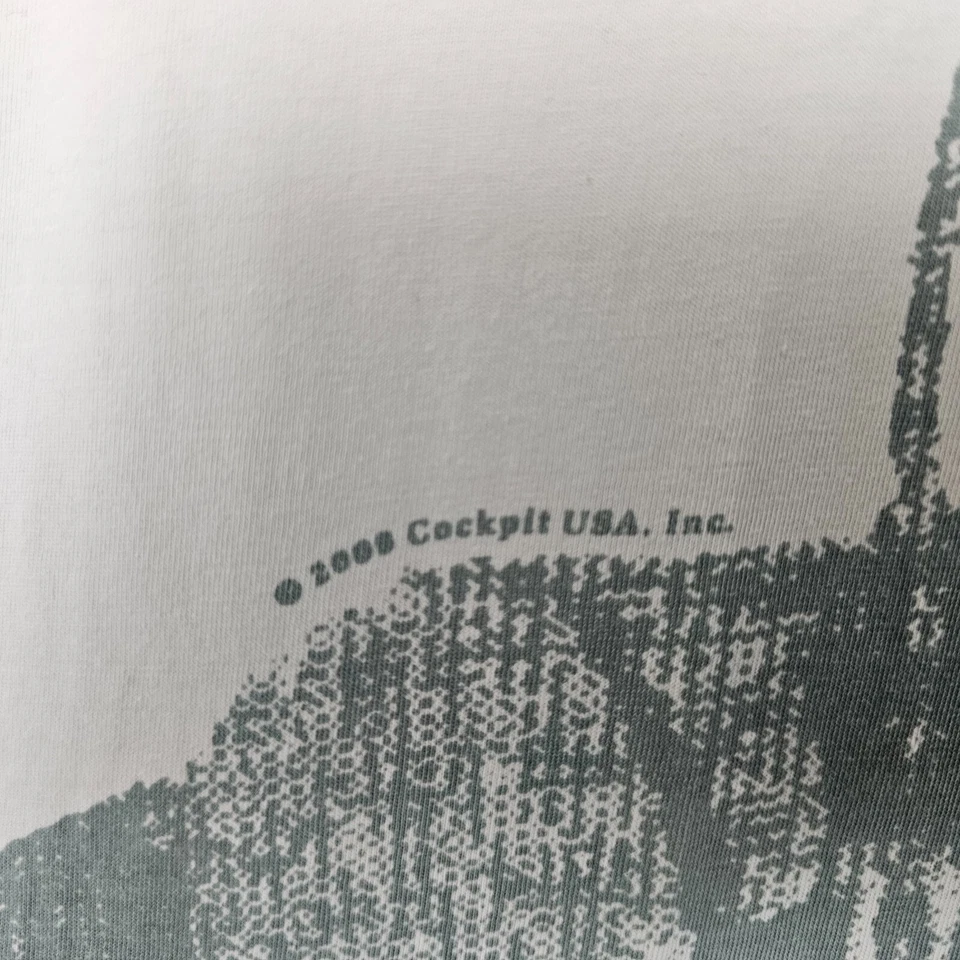 Cockpit Shirt Adult Large Beige USA Pilot Graphic Jet Airman Flight Men Cotton - Image 4 of 4