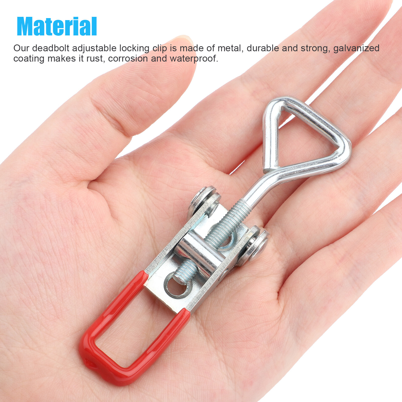 2 PCS Steel Toggle Latch Catch Adjustable Lock Clamp Antirust Clip For