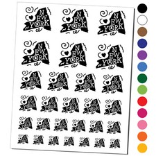New York State with Text Swirls Temporary Tattoo Water Resistant Set