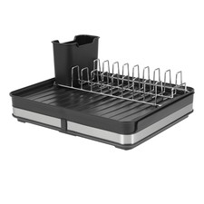 Kitchen Sink Plate Draining Tray & Cutlery Holder Expandable Dish Drainer Rack