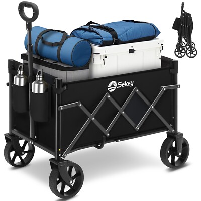 80KG Faltbarer Bollerwagen Klappbar Handwagen Strandwagen Klein Einkaufswagen