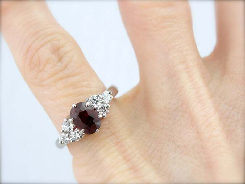 Platinum Ruby Engagement Ring of Exceptional Qual… - image 5