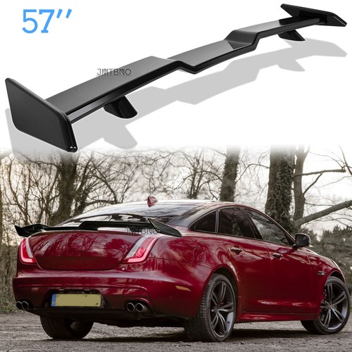 For Jaguar XF XE XEL XFL 57" Rear Trunk Lip Spoiler Racing Wing Lip Glossy Black